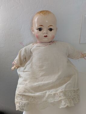 Vintage Effanbee Composition Baby Doll EB Mark Cloth Body 1930s 1940s- 16" Long